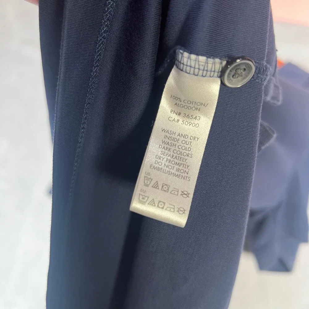 Calvin Klein Polo Mens XXL Navy Blue Liquid Cotton Shirt Short Sleeve Golf Sport - Picture 3 of 8